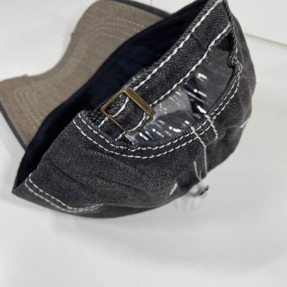 Aslan Black Distressed Embroidered “Hellrider” Scull Adjustable Baseball Hat - Picture 9 of 10